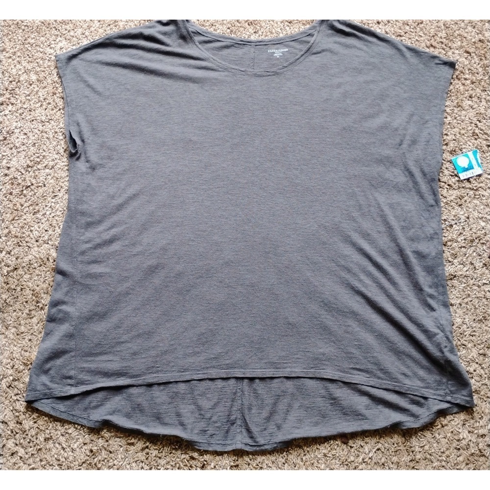 Eileen Fisher Woman 3X Gray Hemp‎ Organic Cotton T Shirt